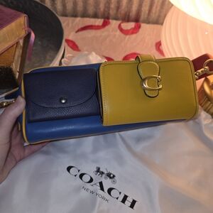 Coach Crossbody Bag in Yellow and Navy